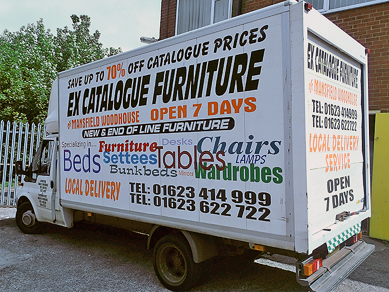 The Ex Catalogue Furniture delivery van.